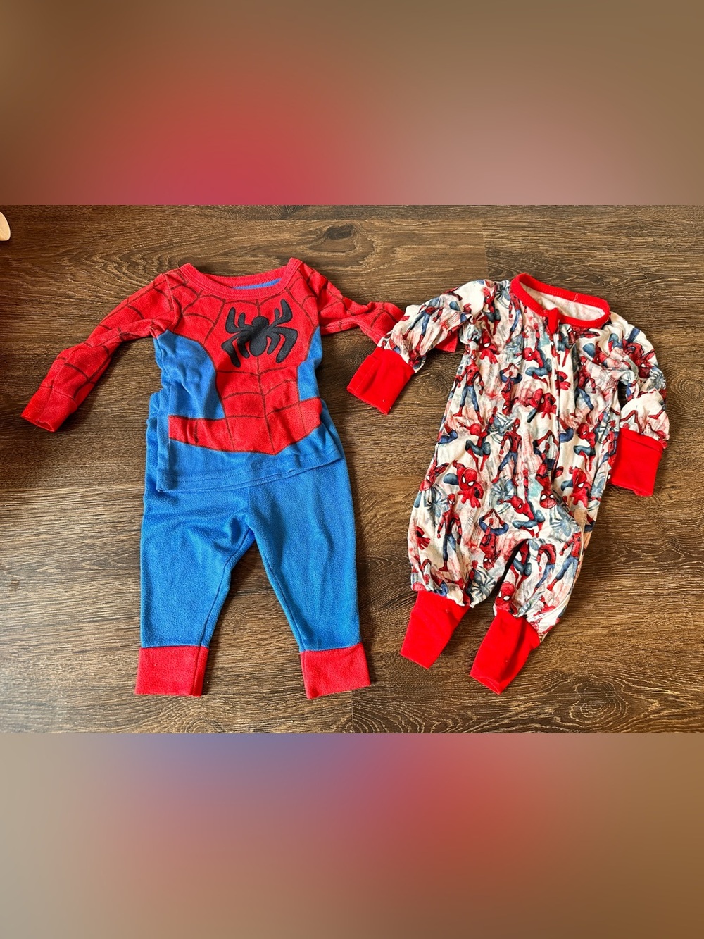 Spider-Man baby boy pajamas size 6-9 and 12 months outfit lot of 2